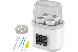 GBKDQQ Flaschenwärmer Baby, 8-in-1 Sterilisator für Babyflaschen Milchflaschenwärmer für Babys Schnell-Flaschenwärmer Fast Babykostwärmer & Abtauung, BPA-freier Babynahrungsheizung mit LCD-Display