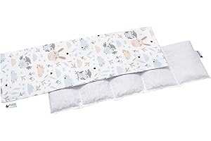 Medi Partners Cherry Stone Pillow 60x20cm 800g 100% Cotton 5-Chamber Eco Natural Heat Pillow Cold Therapy Removable Pillowcase (Glade)