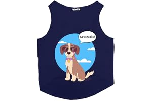 Ruse Cotton Got Snacks Printed Dog Round Neck Sleeveless Vest Tank T-Shirt/Tees Apparel/Clothes/Tees Gift For Dogs((Navy//Xl (Retrievers, Labs Etc.), Pack Of 1
