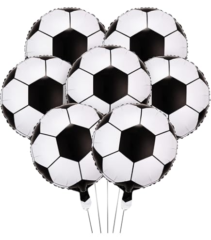 Fußball-Folienballons Für Geburtstag – 10 Bälle + 1 Pokal, Helium-tauglich