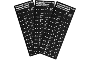 BOAULEE 3pcs Koreanische Tastaturaufkleber, universeller schwarzer Aufkleber in Koreanisch,Computer -Tastaturaufkleber für eine schnellere Identifizierung von Tastaturen, Gute Klebrigkeit (Korean)