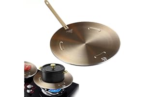 Wärmeverteiler für Gasherd, NISPOTDOR Induktionskochfeld-Adapterplatte, robuste Simmerplatte, Induktionskochfeld, Konverterplatte, Adapter mit abnehmbarem Griff, 28 cm