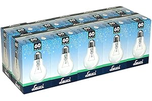 ‎LEUCI Leuci 10 x Glühbirne Birnenform A55 60W E27 klar Glühlampe Glühbirnen Glühlampen warmweiß dimmbar (60 Watt)