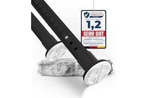 HOFACTORY MEISENGERG Bastone Tende a Pressione Estensibile 210-260 cm - Asta Telescopica per Tenda da Doccia, Montaggio Senza Foratura, Adatta per Bagni, Armadi e Cucine - Nero, Diametro 32mm, Acciaio Inox