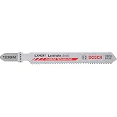 Bosch Professional 3x Expert `Laminate Clean` T 128 BHM Jigsaw Blades (for | for Solid Laminated Vinyl, PVC, HPL High Pressur