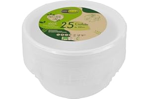 GIO'STYLE Ciotole 400 ml | 25 Pezzi | Polpa di Cellulosa | Biodegradabili e Compostabili