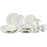 vivo - Villeroy & Boch Group - Basic White Kombiservice 30 Teilig, Spülmaschinenfest, Mikrowellensicher, Tafelservice Weiß, G