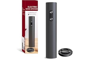 YYDSBAYS Korkenzieher Wein Weinöffner Elektrisch Automatischer Flaschenöffner Professionell für Weinliebhaber Geschenk (Schwarz, Öffner mit Folienschneider, Batteriebetrieben)