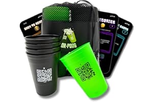 QR-Pong - Beer Pong mit App und 3.000 lustigen Aufgaben - Schon 70.000 begeisterte Spieler - 22 Wiederverwendbare Hartplastikbecher Made in Germany - Das coolste Geburtstagsgeschenk - Trinkspiel