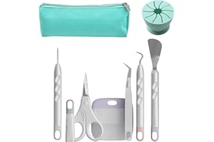 CHEDIN Vinyl Weeding Tools 8 Pcs Basic Craft Weeder Tool Set with Scrap Collector and Storage Bag Cardstock Crafting Tools Kit for Weeding, Silhouette,HTV, Cameos, Lettering, Labelling