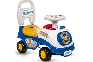 WAY BETTA Kids First Ride On Cars Girls Boys Push Along Musical Car Infant Walker Buggy Car Toy Colourful First Steps Toddler Trike With Storage Box (BLUE)