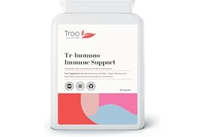 Troo Health Care Tr-Immuno Immune Support Supplement 60 Capsules - Essentia Immunity Vitamins Minerals & Botanicals - Vitamin C & D3 - Zinc - Manuka Honey - Bee Pollen - Royal Jelly - Elderberry