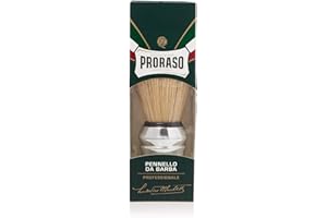 ‎PRORASO Proraso Rasierpinsel, Professioneller Rasurpinsel mit Naturborsten und verchromtem Kunststoffgriff für die Verwendung mit Proraso Rasiercreme, Made in Italy