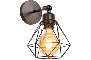 TOKIUS Applique Murale Interieur Vintage Industrielle Plafonnier Luminaire E27 en Métal Lampe Murale Industrielles Rétro Réglable 180° éclairage Mural Cuisine Salon (1pcs)