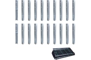 WICKEY Ancrage au sol - ancrages en profilé + WICKEY 3W toile anti-mauvaises herbes 250x250cm pour aire de jeux, tour d'escalade, maisonnette sur pilotis et cabane (20)