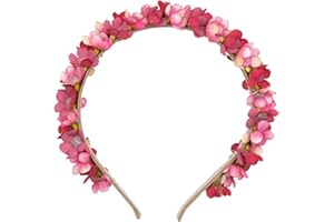 TRACHTENLAND Blumen Haarreif Elfe - Farbauswahl - Kopfschmuck Haarschmuck Hochzeit Oktoberfest Dirndl Blumenmädchen Kirchweih (Altrosa, Einheitsgröße)