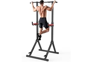 Botifly Power Tower Dip Station - Barra per trazioni, autoportante, struttura triangolare, regolabile in altezza da 145 a 240 cm, multifunzione per allenamento a torre elettrica per casa/all'aperto