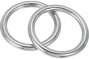 PATIKIL O-ring i metall, 304 rostfritt stål O-ringar svetsade runda ringar för gör-det-själv hantverk hårdvara bä hundkopp
