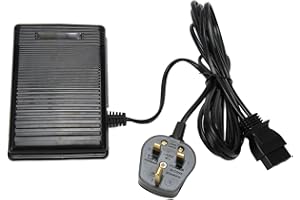 QCWWY Foot Control Pedal 5.3In Long Uk Plug for Singer Cord Machine 220V Plastic Wide 3.5In Uk Stitching Machine Textile Machine Tailoring Machine Embroidery Machine Parts