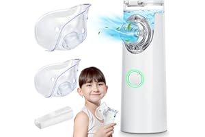 MIIEPLS Inhalateur NéBuliseur, Inhalateur Portable, NéBuliseur Avec Embout Bucccal, Fonction D'Auto-Nettoyage Pour Enfants Et Adultes, Maladies Respiratoires