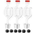Rayyan Twin Bubble Airlocks Set, Airlocks for Fermenting, Air Lock Ferment for Brewing Beer, Wine Home Brew for Fermenting Carboy Mason Jar With Stoppers and Airlock Grommets (Pack of 3)