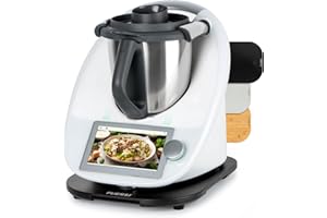 PUERSI Gleitbrett für Thermomix TM6/TM5, 2te Generation, Brett für Thermomix mit Rollen, Leicht Gleitendes Bambus Rollbrett/Slider - Schwarz