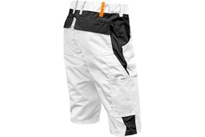 strongAnt Shorts Stretch Berlin Pro Herren Sommer Arbeitshose kurz Cargo Outdoor Grau-Shwarz-Weiß