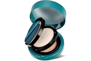 leryveo Polvo Compacto para Pieles Grasas, Cojín Doble 2 en 1 y Polvo Maquillaje, Base Maquillaje hidratante correctora 2 en 1 para Control Aceite