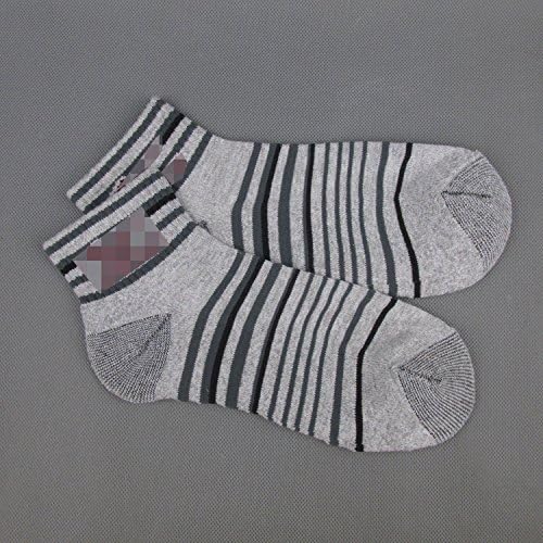 ZHUDJ Male Socks Staple Cotton Sports Socks Sucking Sweaty Towel Bottom Striped Socks Men Socks Wear Tip After 10 Pairs Of Heel,39-42,Light Grey