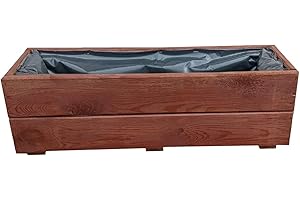 ‎FKL DESIGN HOME DECO FKL Wooden Planter Box Garden Patio Ready Assembled D27 (Nut, 60 cm)
