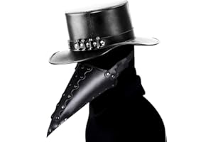 Ulalaza Pest Doktor Maske PU Leder lange Nase Vogel Schnabel Steampunk Halloween Cosplay Party Requisiten Kostüm