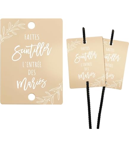 Étiquettes Cierges Magiques Mariage – 100 Cœurs En Kraft, Pour Première Danse, Décoration De Table