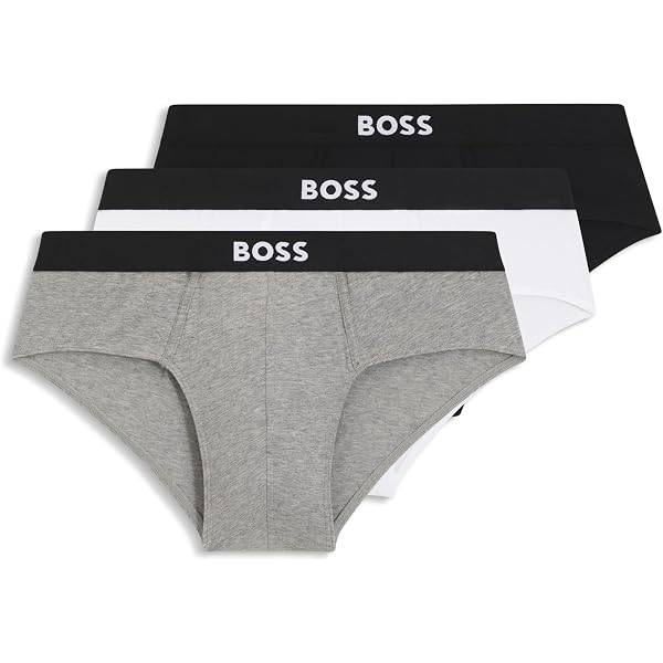 Slips Homme BOSS Bref - Lot De 3 - 95% Coton, 5% élasthanne - Taille élastique - Couleur Multicolore - Confort Quotidien