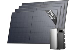 EF ECOFLOW Kit solar ECOFLOW STREAM Ultra, batería de 1,92 kWh, 4 paneles solares rígidos de 520 W, 4 entradas solares MPPT de 2800 W, 2 puertos de CA 2300W, batería con inversor, AI, Plug&Play