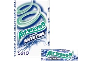AIRWAVES - Chewing-gum Menthol Extrême sans sucres - 5 paquets de 10 dragées - 70g