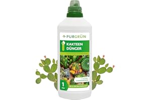 Purgrün® Kakteendünger 1 Liter – Spurennährstoffe für gleichmäßiges Wachstum – Extra Kalium fördert die Widerstandskraft – Ergiebiges Konzentrat für 200 Liter Gießwasser – Premium-Flüssigdünger