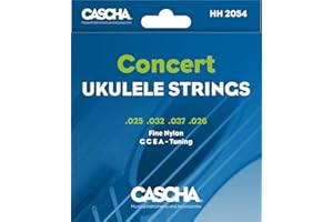 Cascha Konzert Ukulele-Saiten-Set I Premium-Nylon-Saiten für Konzert-Ukulelen I sehr gute Klang-Qualität & hohe Lebensdauer I hochwertiges 4er Saiten-Set G-C-E-A I Concert Ukulele Strings 4 Stück