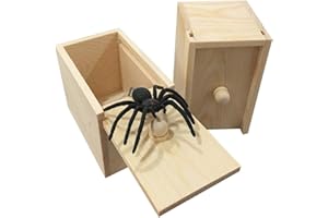 Fltengle Original Spider Scare Prank Box 1Pcs,Handmade Fun Joke Scarebox Toy, Hilarious Wooden Scare Box,Practical Christmas Gift Toy Prank for Kids Adults