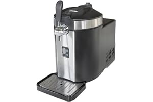 Unold 48975 Bierzapfanlage Franzl - mit Kompressor, Kühlung auf 2-12°C, Füllstandsanzeige, kompatibel für alle gängigen 5l Bierfässer, inkl. 3 CO2-Kartuschen und Adapter für Frische-Fässchen