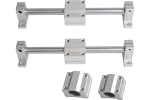 euroharry 12 mm, 100 – 600 mm, in acciaio placcato temprato, per aste di movimento lineare (albero lineare + supporto + cuscinetto a sfera, 200 mm)