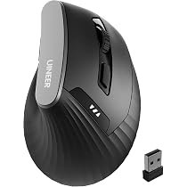 Mouse Verticale Ergonomico TeckNet M002 Wireless/RF/Bluetooth - Ottico Ricaricabile 4800 DPI, Nero
