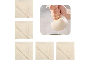 Ledoo Tessuto Filtrante, 5 Pezzi Panno di Formaggio per Burro Verdure Latte e Noci, Mussola da Cucina in Tessuto Microfibra Non Sbiancato(49 * 49 cm)
