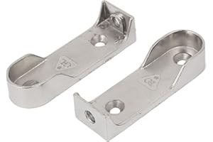 UXCELL sourcing map Armoire penderie nickel métallique Support de porte-Bride Tige 2pcs Couleur Argenté