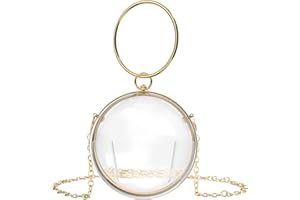 Okrągła torebka Linkidea, akrylowa kopertówka wieczorowa, damska przezroczysta torebka na ramię z atestem stadionowym, pasuje na imprezę, szkołę, bal i koncerty...