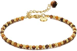 vissen Bracelet Pierre Naturelle Femme Plaqué Or Beaded Bracelets en Acier Inoxydable Chic Bijoux Cadeau