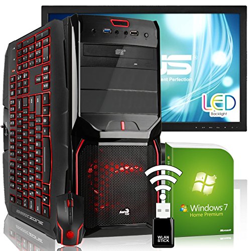 AGANDO Silent Gaming PC-Komplettpaket | AMD A10-7870K Godavari 4x 3.9GHz | Turbo 4.1GHz | GeForce GT730 4GB | 4GB RAM | 1000GB HDD | DVD-RW | USB3.0 | 55cm (22") TFT | Gaming-Tastatur | Gaming-Maus | WLAN | Win 7 HP | 36 Monate Garantie | Computer für Multimedia, Gaming, Büro/Office