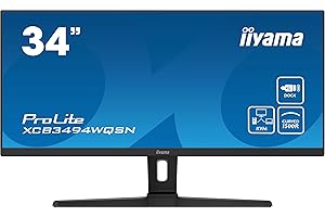iiyama 86,4 cm (3440 x 1440) PROLITE XCB3494WQSN-B1 zakrzywiony 21:9 0,4 ms 120 Hz HDMI DisplayPort USB-C USB-HUB VESA Speake, Czarny