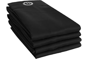 Deconovo zasłony zaciemniające z oczkami grube zasłony do sypialni nieprzezroczyste, 260x140 cm (wysokośćxszerokość), czarne, zestaw 4 sztuk