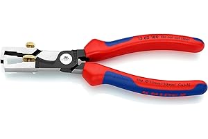 Knipex StriX® Pince à dénuder et coupe-câbles noire atramentisée, avec gaines bi-matière 180 mm 13 62 180