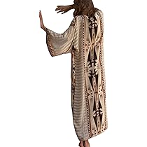 YouKD Wemon's Zomer Lange Kaftan Schouderloze Jurk V-hals Kledingstuk Bohemian Badpak Strand Cover Up Gewaden
